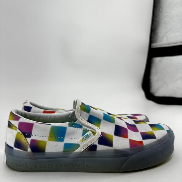 Vans Classic Slip On Cultivate Care Rainbow Checkered Low Top Multicolor 7 - Picture 3 of 8